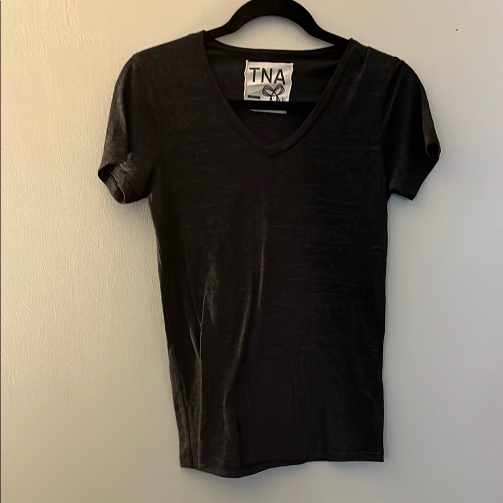 TNA Charcoal V-Neck Short Sleeve Tee
